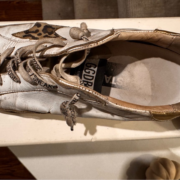 Golden goose superstar with animal print and gold sz 10 - Picture 3 of 8